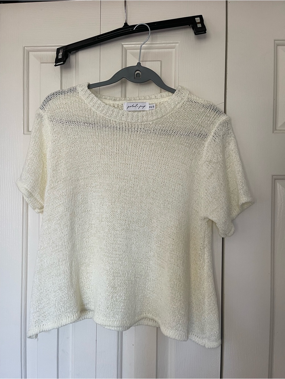 Petal & Pup lightweight ivory short-sleeve knit top